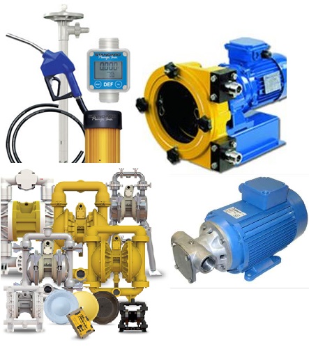 VIPTech product range: drum pump with nozzle, peristaltic pump, air-operated diaphragm pumps and centrifugal pump