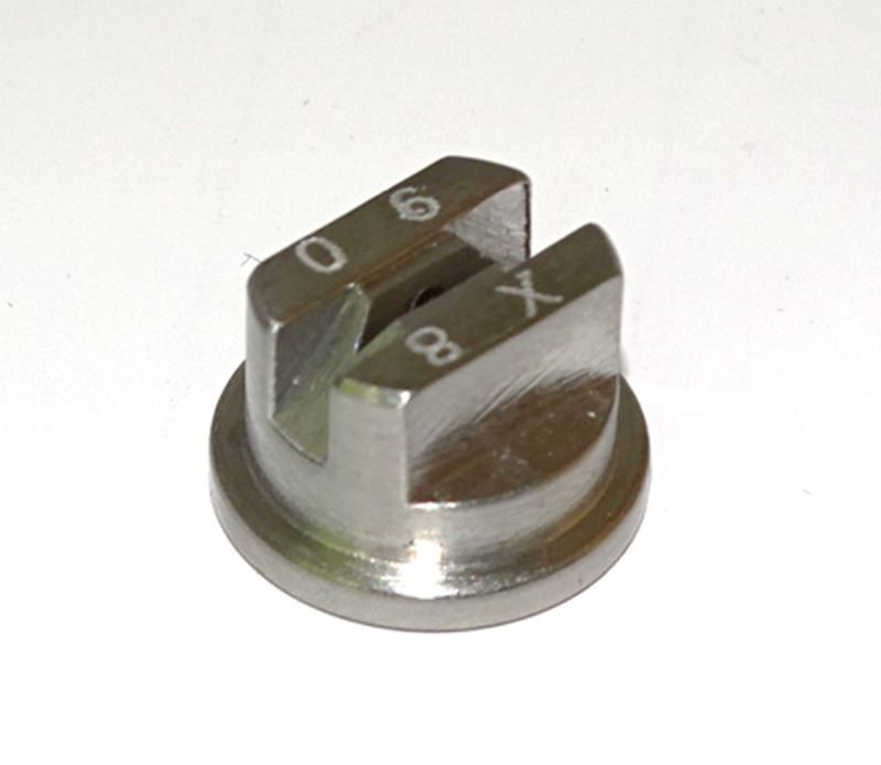 Flat fan nozzle tip in stainless steel