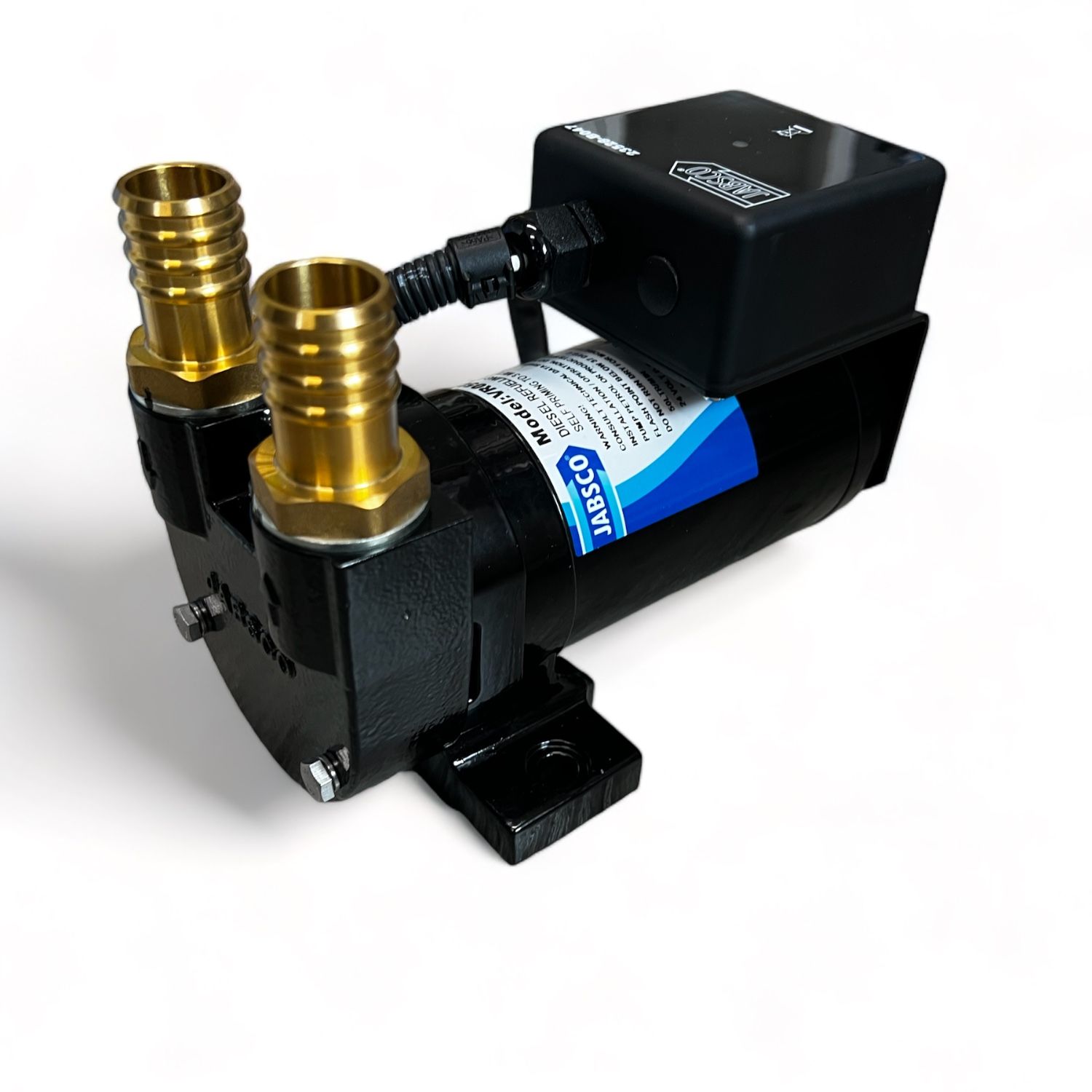 Jabsco VR050-B047 Diesel-Betankungspumpe mit Messingtüllen und Anschlussdose